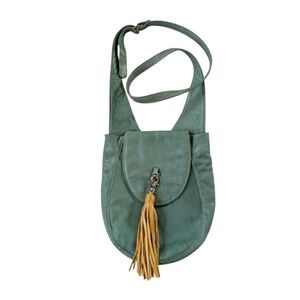 Alla Leather Art leather green cross body bag